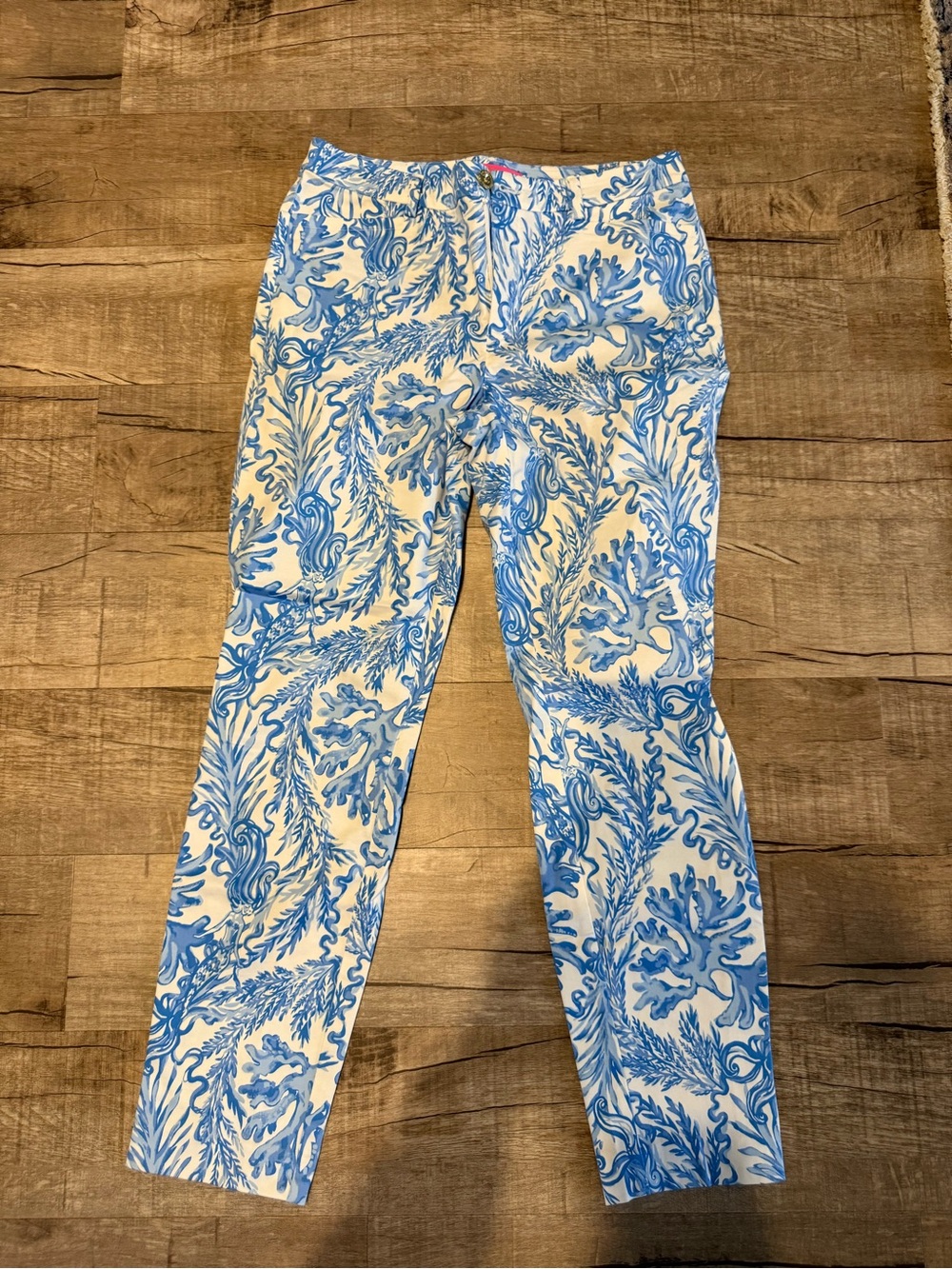 Lilly Pulitzer Blue & White Printed Chinos